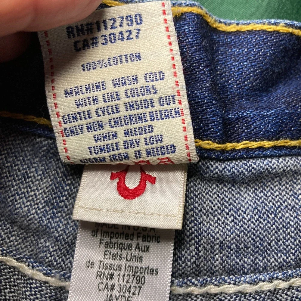 Vtg True Religion USA Made Jayde Shorts Womens Sz 24 (Fit 28) Embroider Y2K RARE